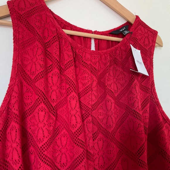 Wide leg Red lace jumpsuit - Picture 7 of 13